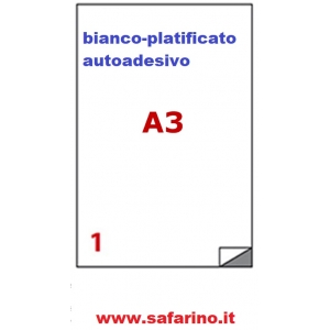 ADESIVI FOGLIO A4 PLASTIFICATO BIANCO  art. 32